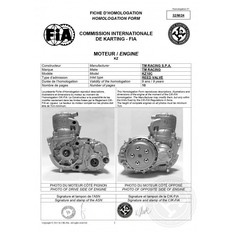 FICHE MOTORE TM KZ10-C