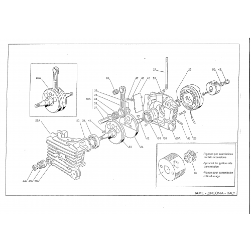 BASAMENTO MOTORE IAME  100cc **ACQUA**