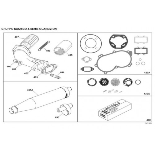 SCARICO E GUARNIZIONI IAME X30 125cc 2013-2015