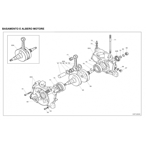 BASAMENTO E ALBERO MOTORE IAME X30 125cc 2021