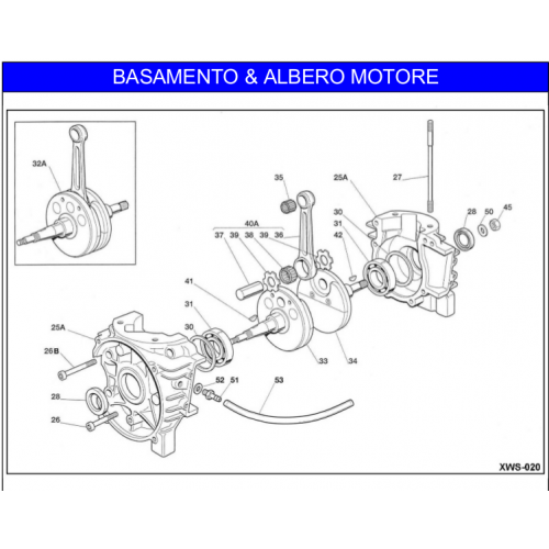 BASAMENTO - ALBERO MOTORE IAME X30 60cc 