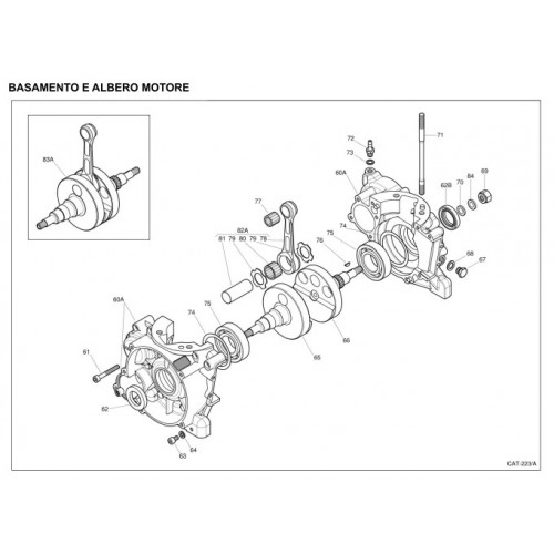 BASAMENTO E ALBERO MOTORE IAME X30