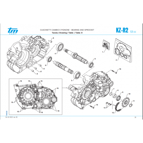 CUSCINETTI CAMBIO TM KZ R2 TOTAL BLACK