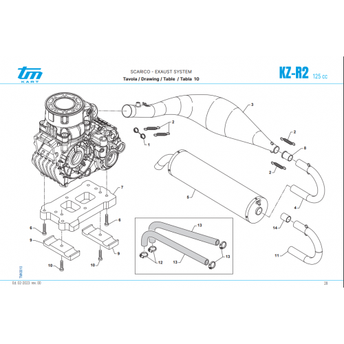 SCARICO E PIASTRA MOTORE TM KZ R2 TOTAL BLACK